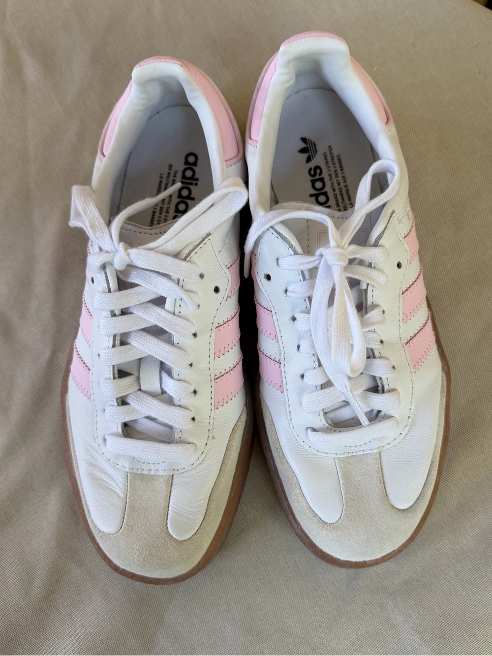 Adidas Originals Samba OG Off White Pink Leather Sneakers Size 7 Like New! - Picture 2 of 9